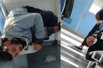 VIDEO VIRAL | Hombre se duerme en asiento del tren y despierta atorado