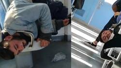 VIDEO VIRAL | Hombre se duerme en asiento del tren y despierta atorado