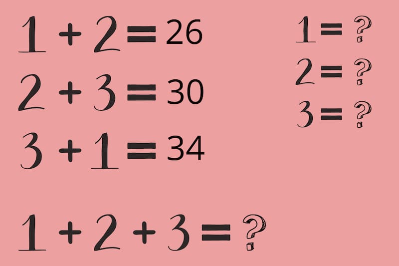 Descubre el valor de cada número en este ejercicio matemático.