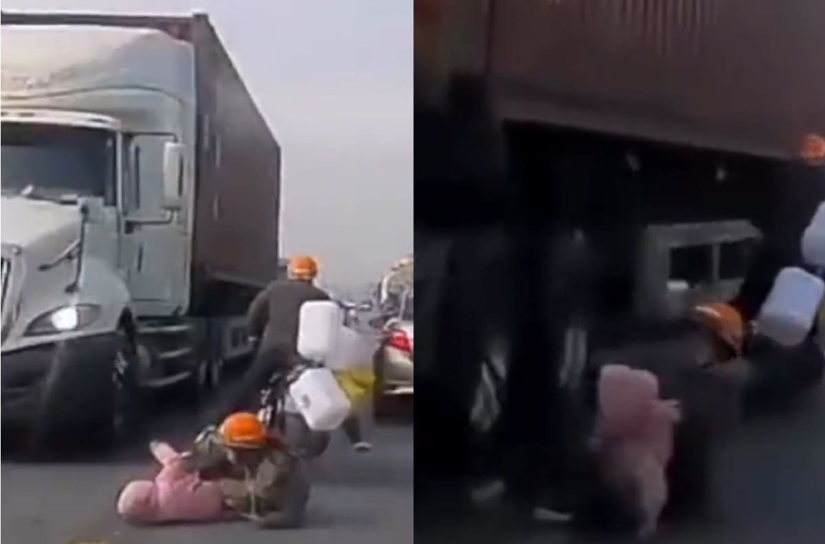 VIDEO: Madre salvó a su hijo de ser aplastado por un camión