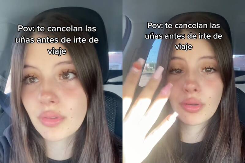 Chica llora en TikTok por no poder arreglarse la uñas y se hace viral.
