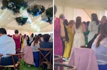 VIDEO| Mujer va vestida de blanco a una boda y se hace viral