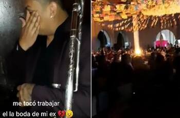 VIDEO | A músico le tocó trabajar en la boda de su ex y su reacción se hizo viral