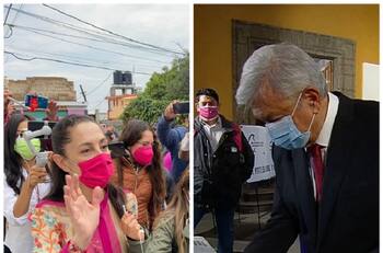 Elecciones 2021: Votación de AMLO y Claudia Sheinbaum