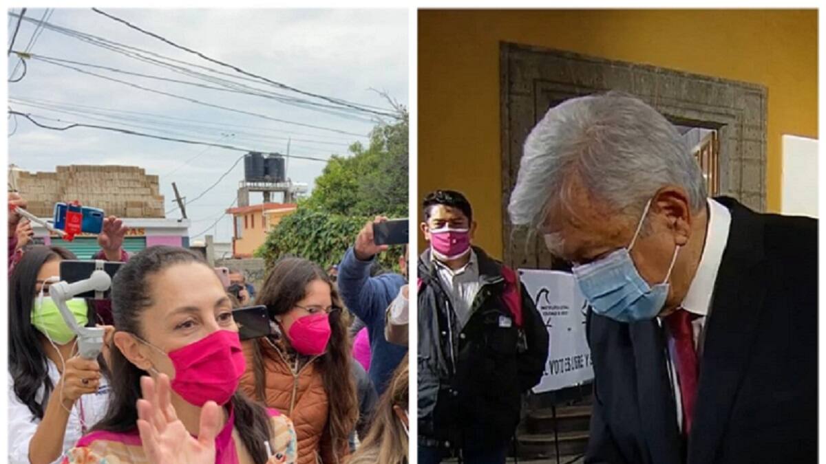 Elecciones 2021: Votación de AMLO y Claudia Sheinbaum