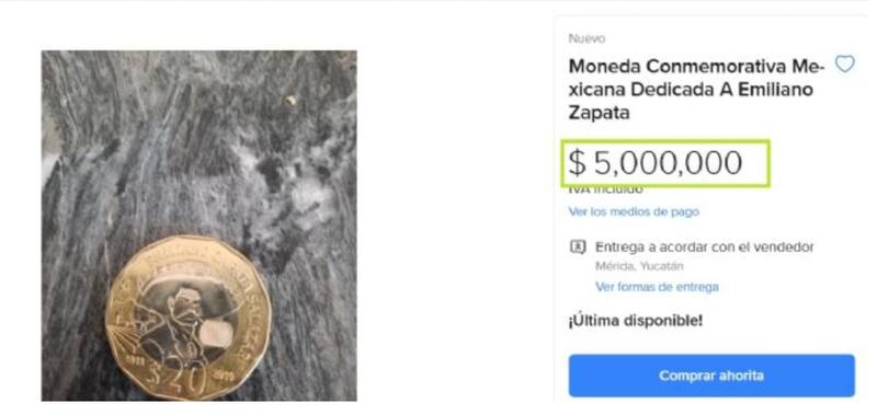 La moneda conmemorativa de Zapata tiene características muy especiales