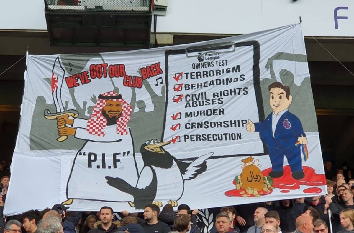 Autoridades investigan al Crystal Palace por cartel contra el saudí del Newcastle