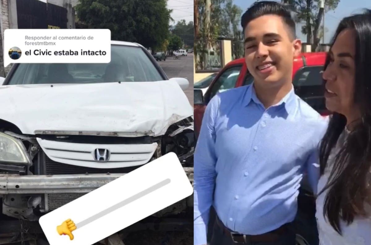 VIDEO | Joven choca su carro el mismo día que se lo regalan y se vuelve viral