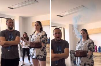 Video| Mujer confunde vela de cumpleaños con una de revelación de género, asusta a su novio y se viraliza