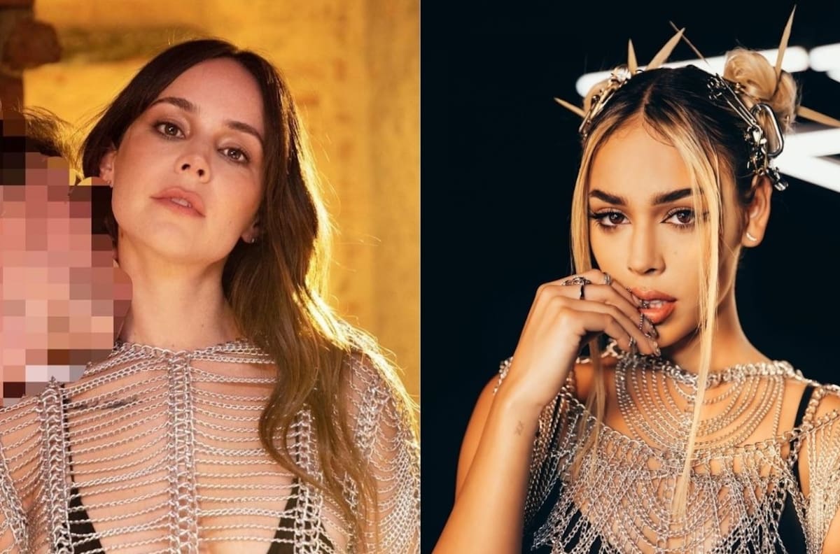 Danna Paola y Camila Sodi lucen vestidos similares hechos con cadenas
