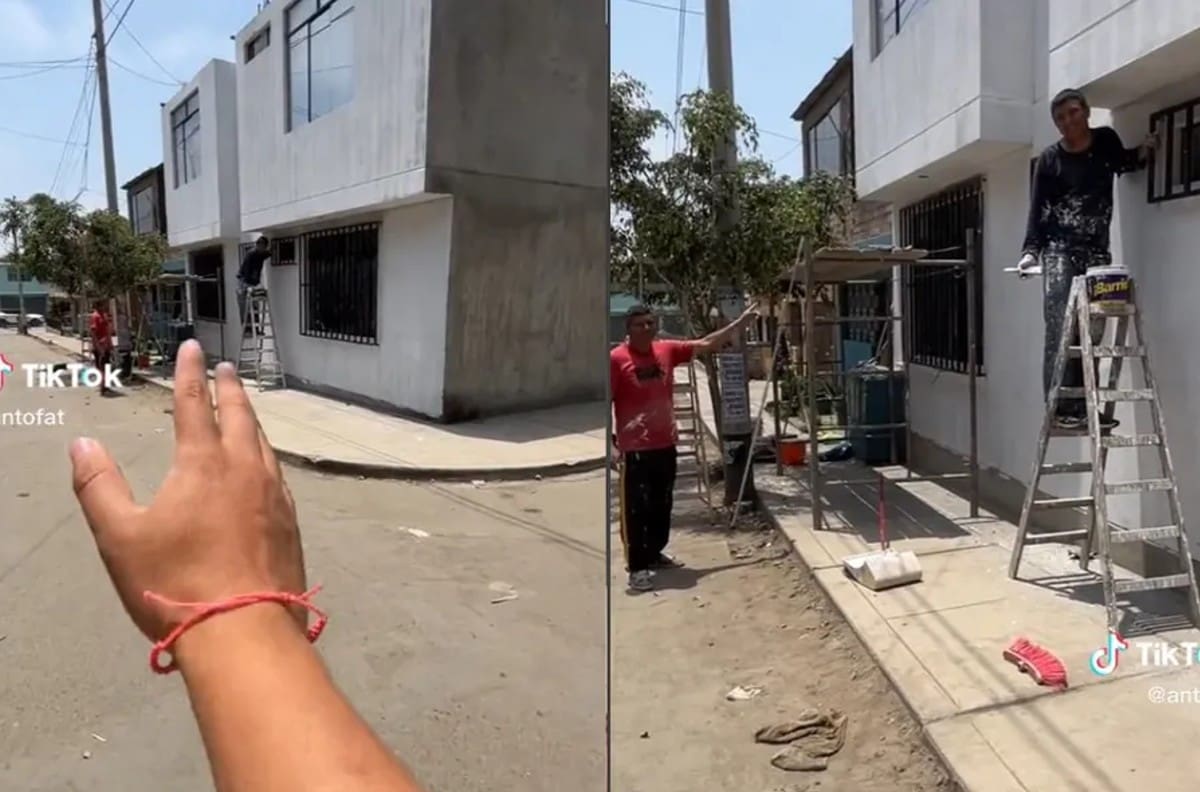 ¡Se equivocó! Hombre pinta por error otra casa y se vuelve viral| VIDEO