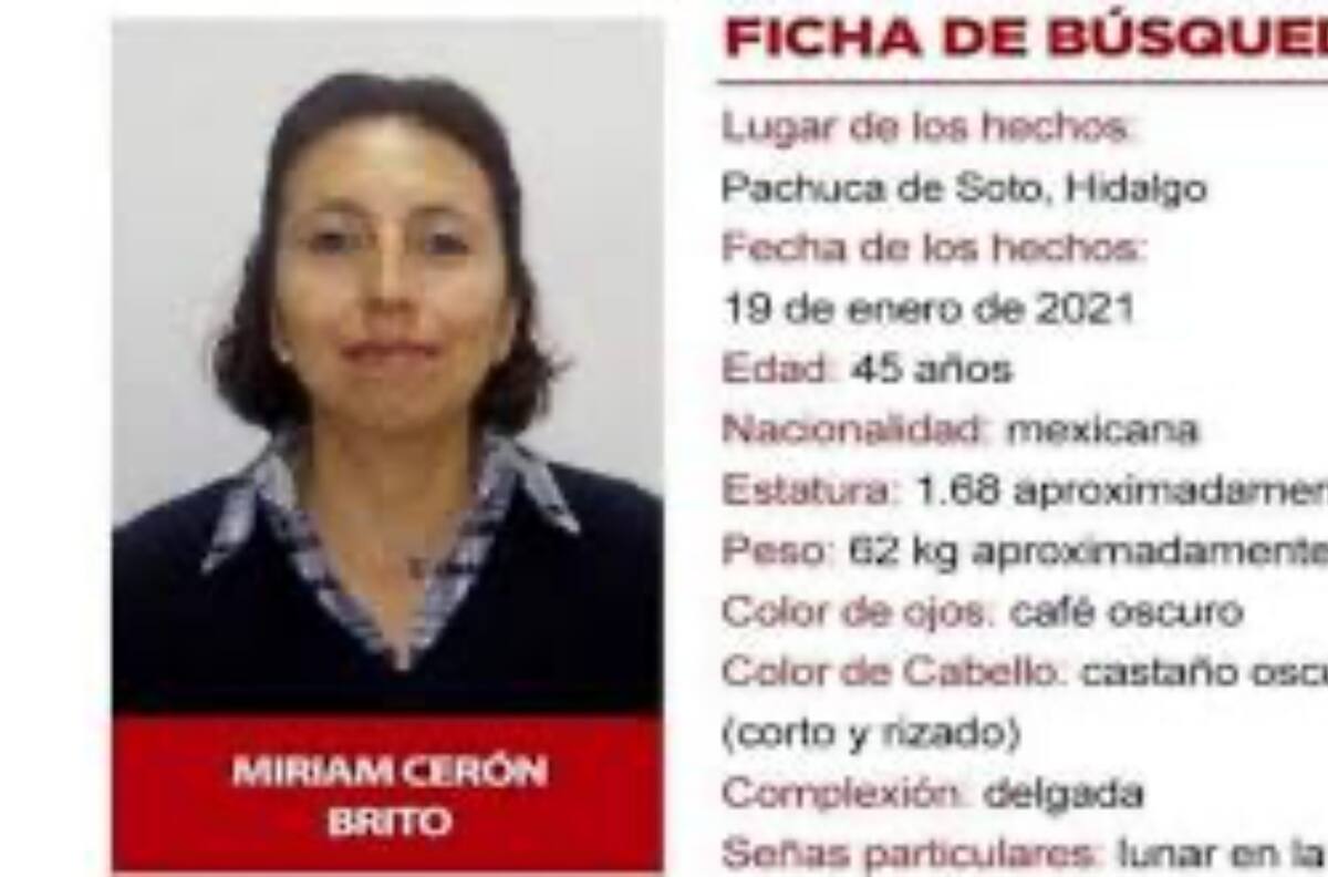 Encuentran el cuerpo de sin vida de una maestra en Hidalgo: llevaba casi un mes desaparecida