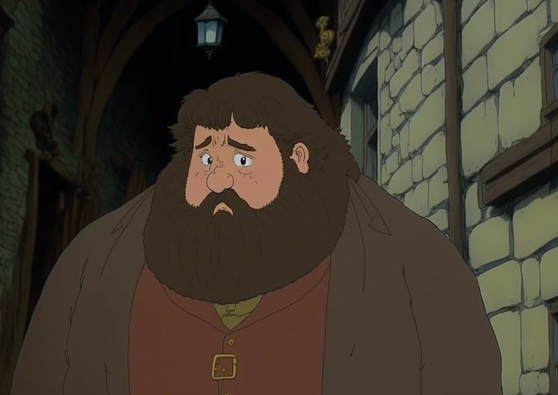 Rubeus Hagrid por Studio Ghibli, según la Inteligencia Artificial.