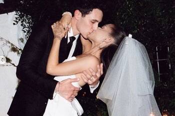 El vestido que usó Ariana Grande en su boda con Dalton Gomez tiene una maldición