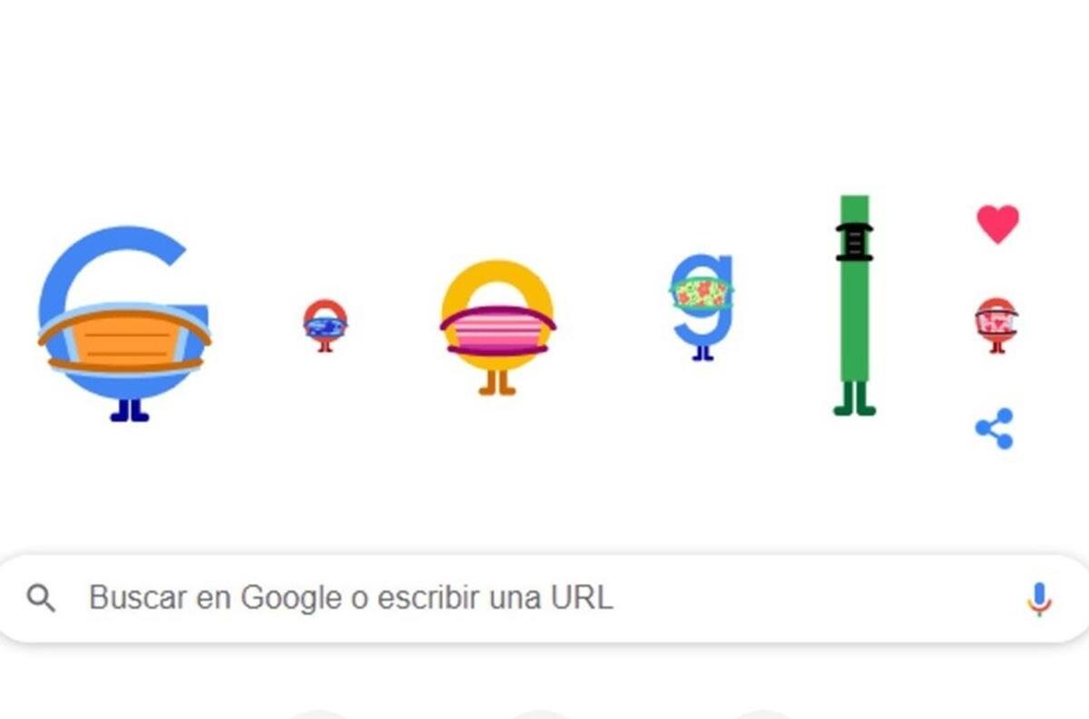 Prevención COVID-19: Google armó campaña en su doodle para usar cubrebocas
