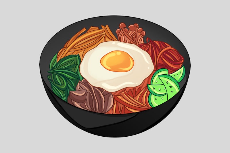 Imagen de un plato con vegetales, huevo y papas.