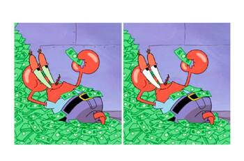 Acertijo visual: Encuentra las 3 diferencias de Don Cangrejo