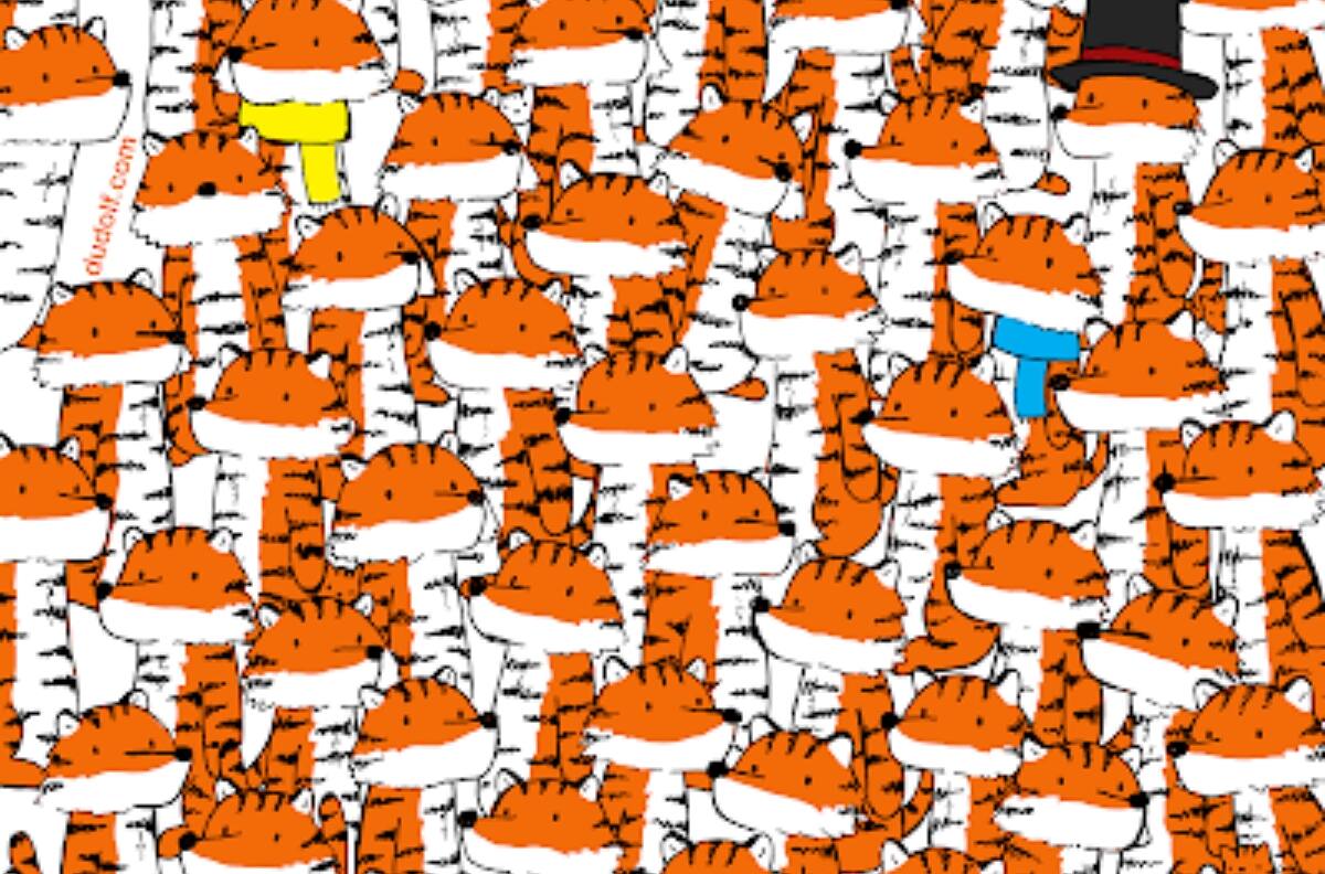 Acertijo visual: Encuentra los gatitos escondidos entre los tigres