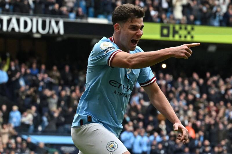 Julián Álvarez marcó el empate en el Manchester City vs Liverpool. Foto: @fifaworldcup_es