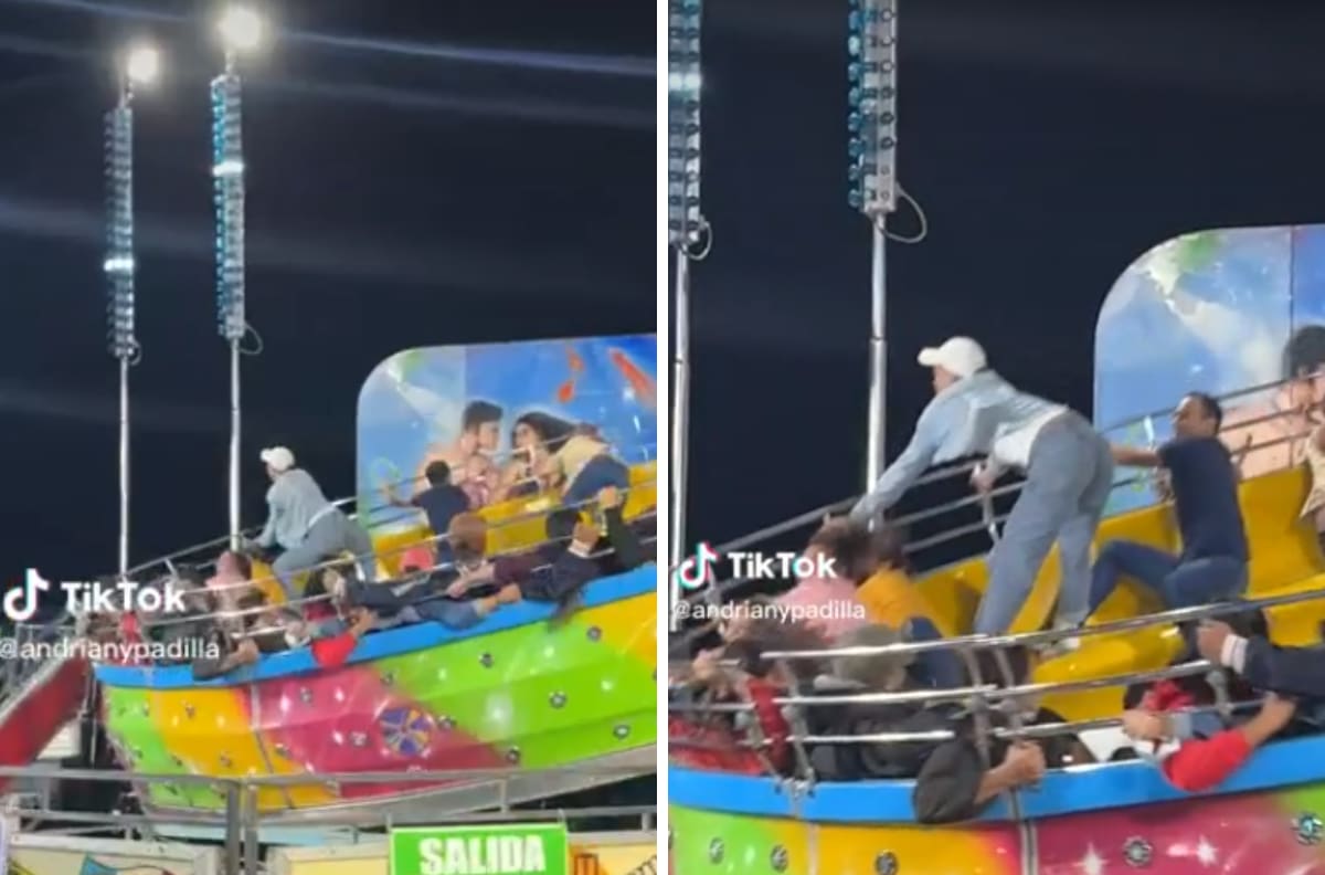 VIDEO| Joven perrea en juego mecánico de una feria y se viraliza