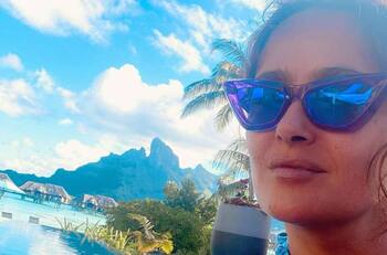 Salma Hayek, conmovida en el funeral de su "querida cuñada" Florence Rogers Pinault