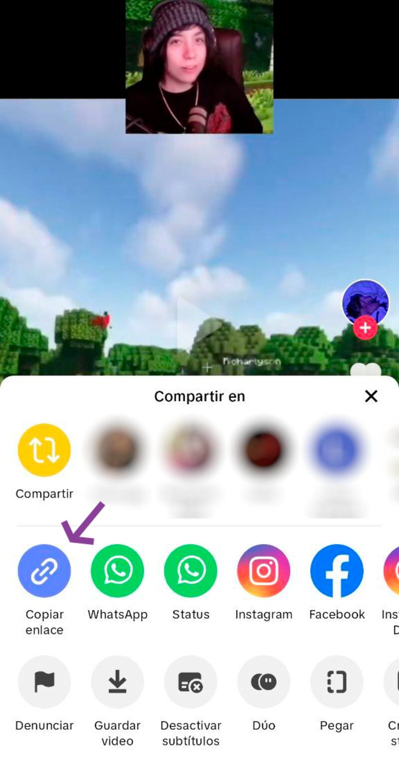 Luego, tendrás que copiar el enlace de TikTok. Créditos: Pantallazo TikTok.