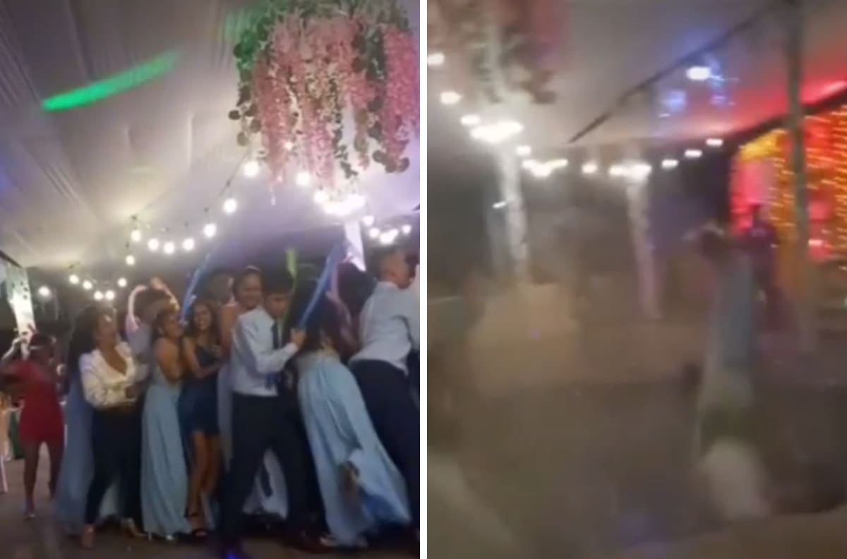 Graduados caen en socavón mientras bailan y se viralizan| VIDEO