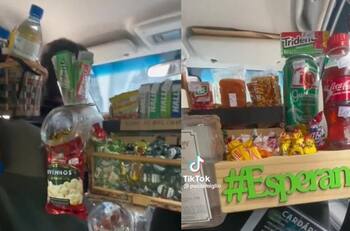 VIDEO | Taxi parece Oxxo por dentro y se hace viral