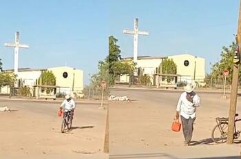 VIDEO | Abuelito lleva comida a su nieta todos los días y se hace viral