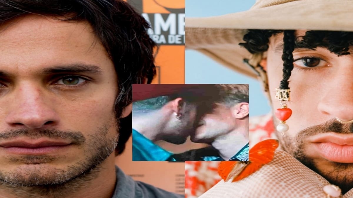 Gael García y Bad Bunny explotan las redes por fotos filtradas dándose un beso