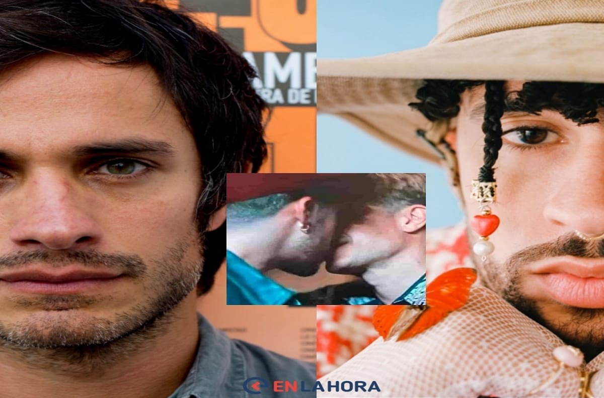 Gael García y Bad Bunny explotan las redes por fotos filtradas dándose un beso