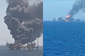Reportan explosión de plataforma de Pemex en Campeche