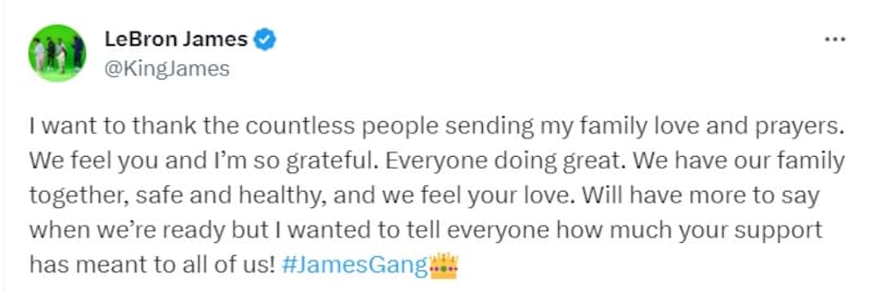 agradeció todas las muestras de cariño que ha recibido.