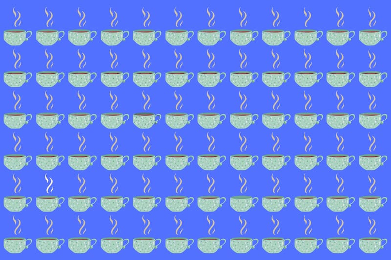 ¿Podrás encontrar las cuatro tazas diferentes?