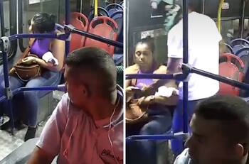 VIDEO| Mujer oculta su celular al ser asaltada en el transporte público y se viraliza