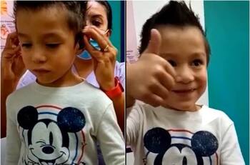 VIDEO | ¡Conmovedor! Niño llora al escuchar la voz de sus papás por primera vez