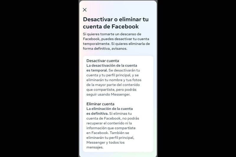 Así puedes eliminar para siempre tu cuenta de Facebook.