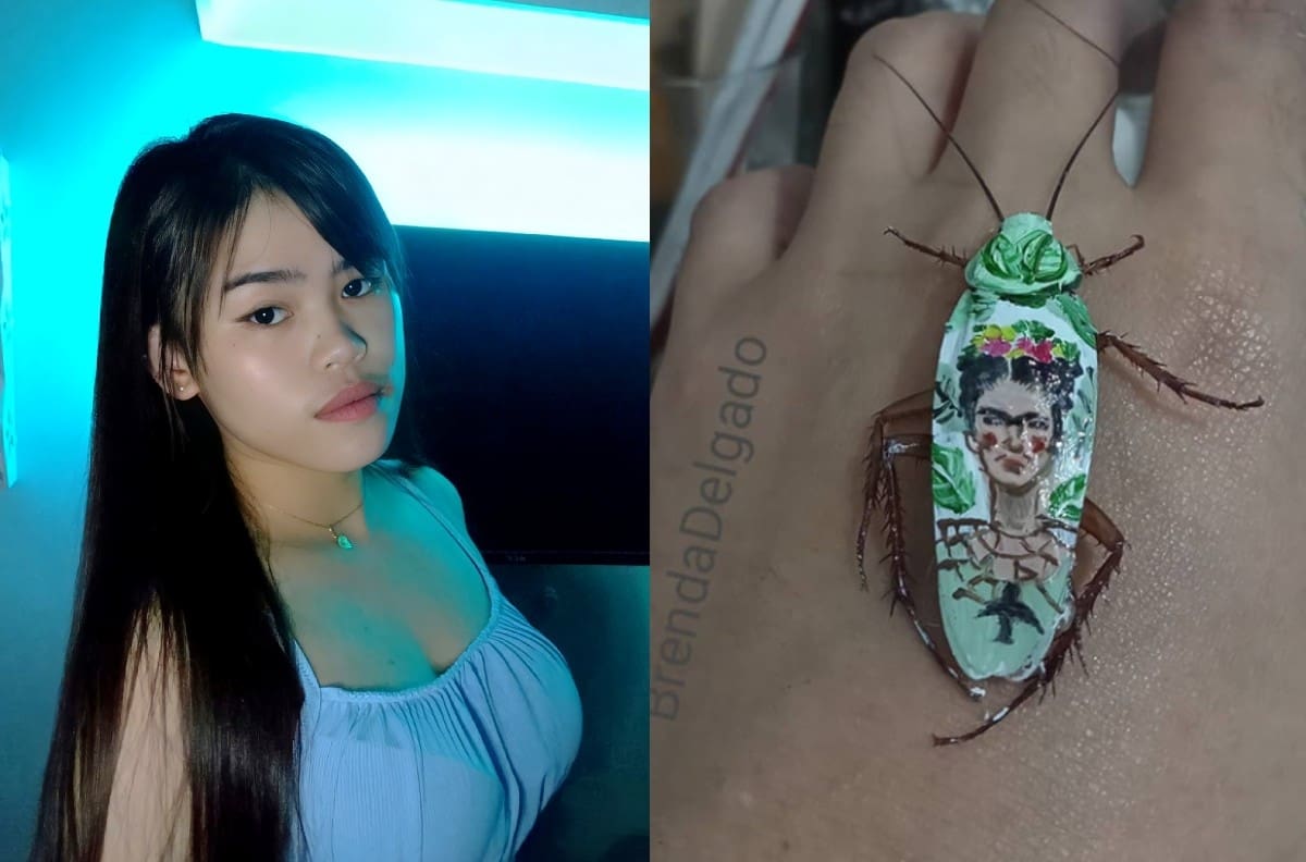 Arte sobre cucarachas: chica filipina utiliza a estos insectos como lienzo de sus pinturas