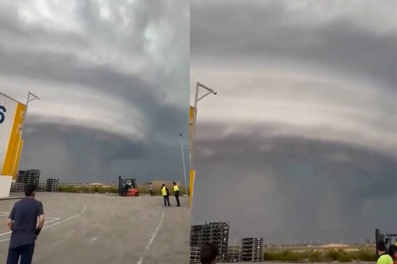 Captan una supercélula en los cielos de Zaragoza.