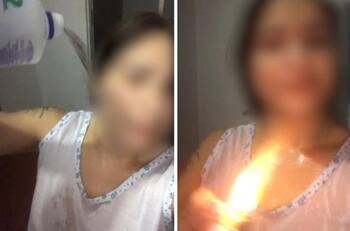 VIDEO | Mujer se prendió fuego porque su esposo no la perdonó que le fue infiel