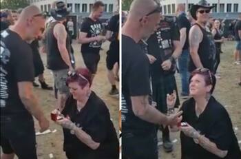 VIDEO| Hombre propone matrimonio a su novia en concierto de metal y se hace viral