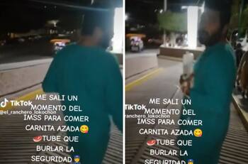 VIDEO| Paciente del IMSS se escapa del hospital para ir a comer carnita asada y se volvió viral