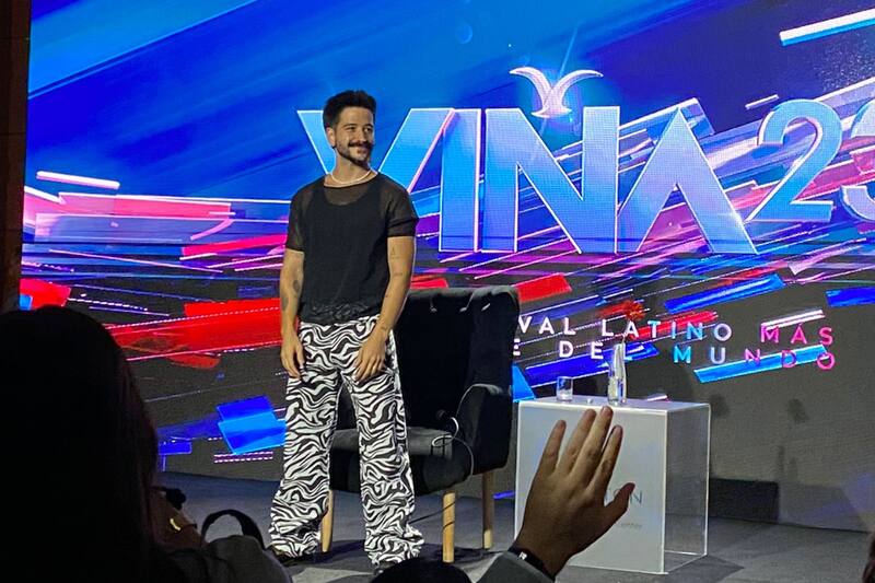 Conferencia de prensa de Camilo antes de su show en el Festival de Viña 2023/ TiempoX