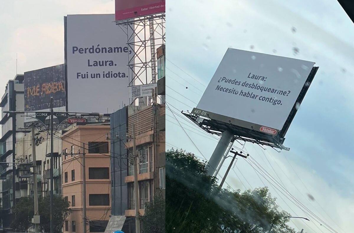 VIRAL | ¿Qué le hicieron a Laura? Disculpas en espectaculares de CDMX intriga a las redes sociales