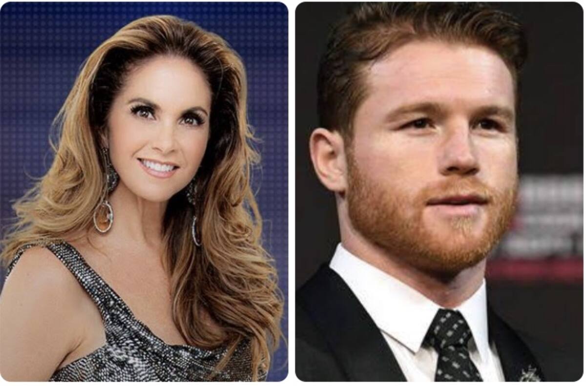 "Canelo" Álvarez le coquetea a Lucero al cantarle tema de Joan Sebastian y regalarle una flor
