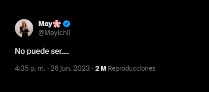 La respuesta de Mayichi. Créditos: Twitter.