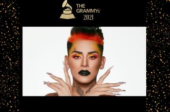 El impactante look que usó Kunno, tiktoker mexicano, para la cobertura de los Grammys
