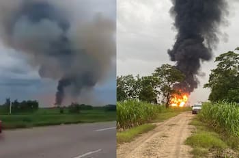 Explosión de un ducto de Pemex en la comunidad de Huimanguillo, Tabasco, deja una persona muerta