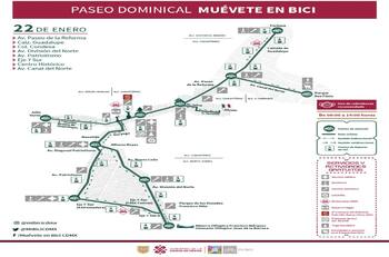 Paseo Dominical "Muévete en Bici": Esta es la ruta del 22 de enero
