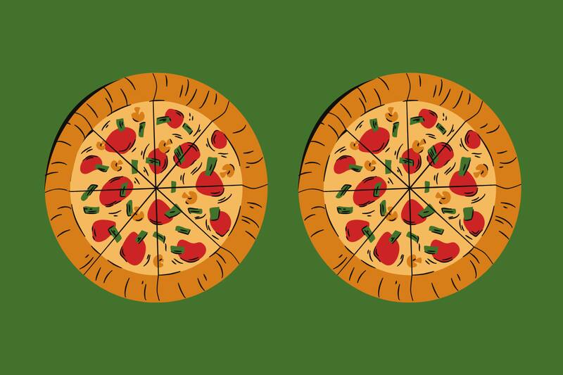 ¿Cuáles son las 8 diferencias entre las pizzas?